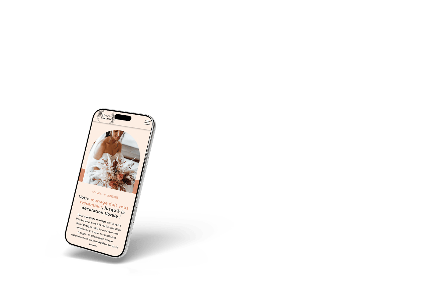 Exemple de site Rhiino affiché sur smartphone