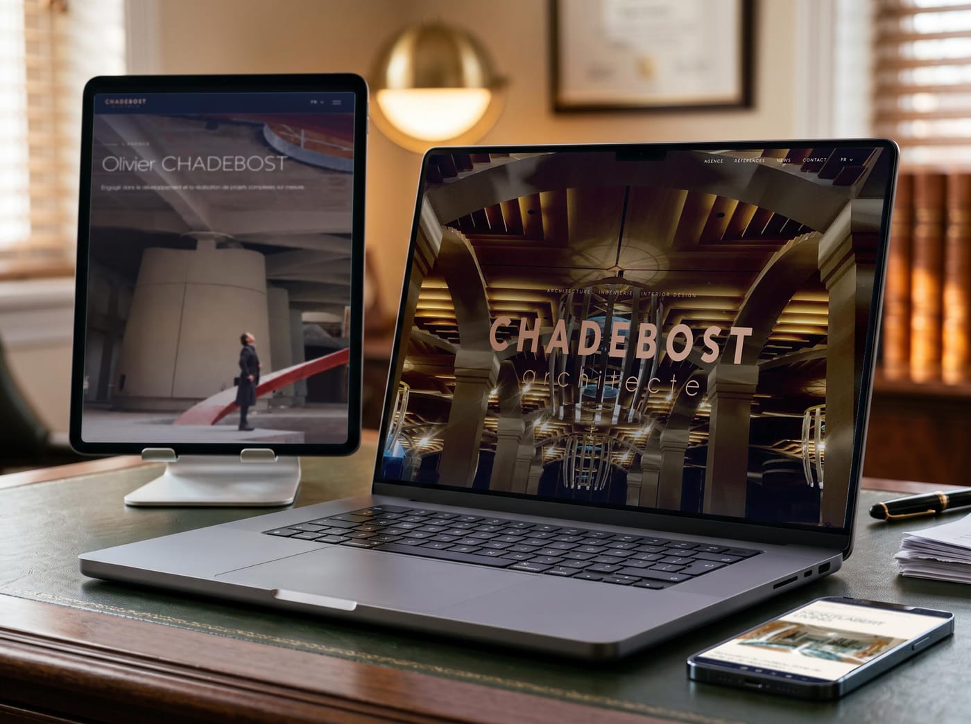 Site créé par Rhiino pour Chadebost Architecte